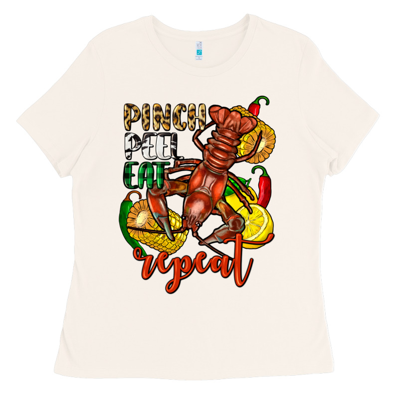 Pinch Peel Eat Repeat Crawfish Ladies Tee by FaDigitalArtStudio | Teevron