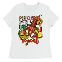 White Pinch peel eat repeat crawfish Ladies Tee - FaDigitalArtStudio