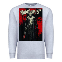 Heather Grey friday the 13th jason drip Premium Sweatshirt - artisFamous