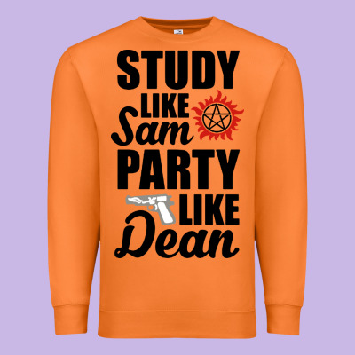 Study Like Sam Party Like Dean Premium Sweatshirt Designed By Artisfamous