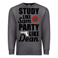 Charcoal Heather study like sam party like dean Premium Sweatshirt - artisFamous