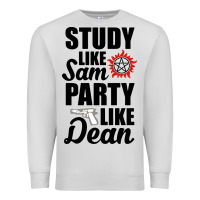 Dove Grey study like sam party like dean Premium Sweatshirt - artisFamous