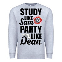 Heather Grey study like sam party like dean Premium Sweatshirt - artisFamous