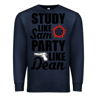 Navy study like sam party like dean Premium Sweatshirt - artisFamous