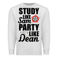 Oatmeal Heather study like sam party like dean Premium Sweatshirt - artisFamous