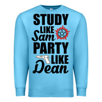 Ocean Blue study like sam party like dean Premium Sweatshirt - artisFamous