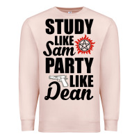 Pale Pink study like sam party like dean Premium Sweatshirt - artisFamous
