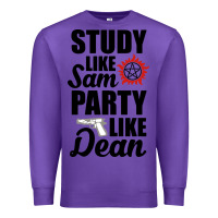 Purple study like sam party like dean Premium Sweatshirt - artisFamous