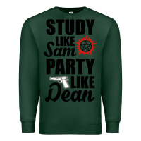 Sports Green study like sam party like dean Premium Sweatshirt - artisFamous