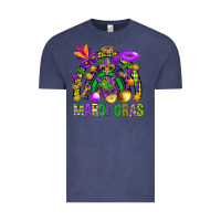 Vintage Denim Mardi Gras Rainbow Vintage Tee - BundleAndBundleShop