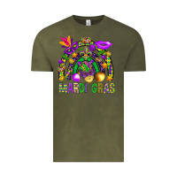 Vintage Olive Mardi Gras Rainbow Vintage Tee - BundleAndBundleShop