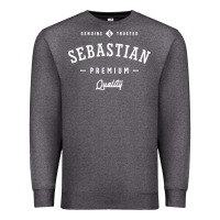 Charcoal Heather Sebastian Personalized Name Mens Birthday Premium Sweatshirt - artisFamous