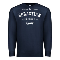 Navy Sebastian Personalized Name Mens Birthday Premium Sweatshirt - artisFamous