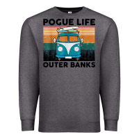 Charcoal Heather pogue life outer banks retro vintage Premium Sweatshirt - artisFamous