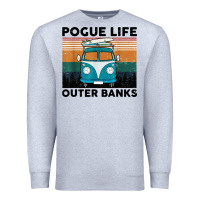 Heather Grey pogue life outer banks retro vintage Premium Sweatshirt - artisFamous