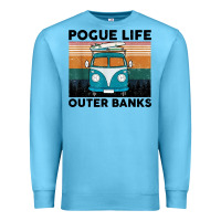 Ocean Blue pogue life outer banks retro vintage Premium Sweatshirt - artisFamous