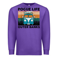 Purple pogue life outer banks retro vintage Premium Sweatshirt - artisFamous