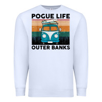 White pogue life outer banks retro vintage Premium Sweatshirt - artisFamous