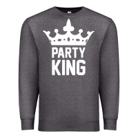 Charcoal Heather party king Premium Sweatshirt - artisFamous