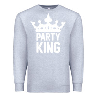 Heather Grey party king Premium Sweatshirt - artisFamous