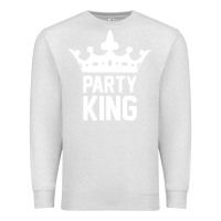 Oatmeal Heather party king Premium Sweatshirt - artisFamous