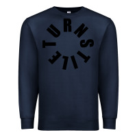 Navy TURNSTILE BLACK ON WHITE Premium Sweatshirt - artisFamous