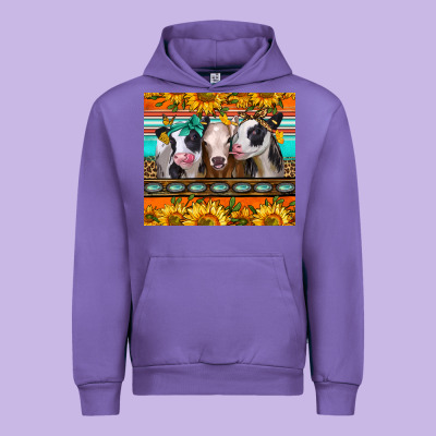 Heifers And Sunflowers Urban Hoodie Designed By Jasminsmagicworld