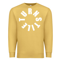 Antique Gold TURNSTILE WHITE ON BLACK. Premium Sweatshirt - artisFamous