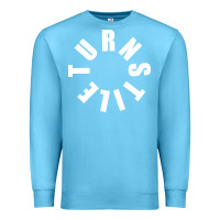 Ocean Blue TURNSTILE WHITE ON BLACK. Premium Sweatshirt - artisFamous