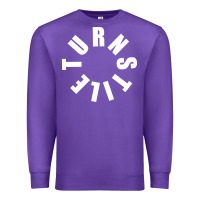 Purple TURNSTILE WHITE ON BLACK. Premium Sweatshirt - artisFamous