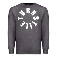 Charcoal Heather TURNSTILE WHITE ON BLACK. Premium Sweatshirt - artisFamous