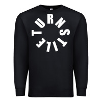 Black TURNSTILE WHITE ON BLACK. Premium Sweatshirt - artisFamous