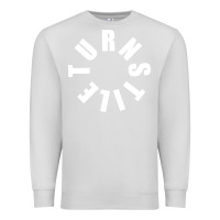Dove Grey TURNSTILE WHITE ON BLACK. Premium Sweatshirt - artisFamous