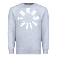 Heather Grey TURNSTILE WHITE ON BLACK. Premium Sweatshirt - artisFamous
