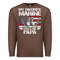 Chestnut marine papa, gifts my favorite marine calls me pa pa military mother Premium Sweatshirt - artisFamous