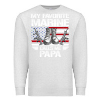 Oatmeal Heather marine papa, gifts my favorite marine calls me pa pa military mother Premium Sweatshirt - artisFamous