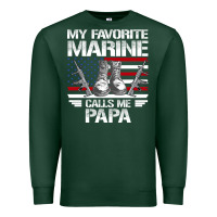 Sports Green marine papa, gifts my favorite marine calls me pa pa military mother Premium Sweatshirt - artisFamous