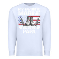 White marine papa, gifts my favorite marine calls me pa pa military mother Premium Sweatshirt - artisFamous