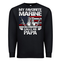 Black marine papa, gifts my favorite marine calls me pa pa military mother Premium Sweatshirt - artisFamous