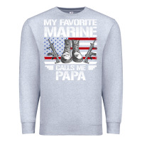 Heather Grey marine papa, gifts my favorite marine calls me pa pa military mother Premium Sweatshirt - artisFamous