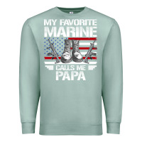Seafoam marine papa, gifts my favorite marine calls me pa pa military mother Premium Sweatshirt - artisFamous