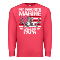 Cardinal marine papa, gifts my favorite marine calls me pa pa military mother Premium Sweatshirt - artisFamous