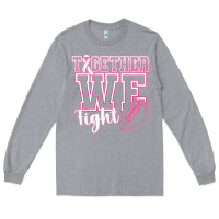 Heather Grey Together WE Fight Long Sleeve Tee - CowhideDigitalArt
