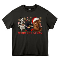 Asphalt merry christmas heifer cow gnomies Heavy Core Tee - CowGirlArtShop