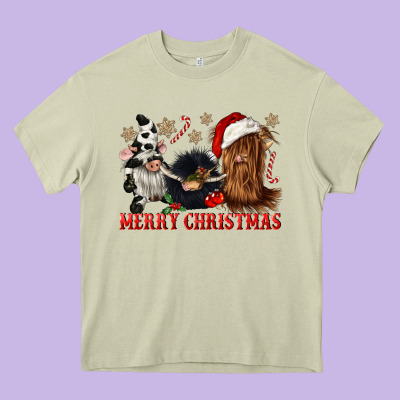 Merry Christmas Heifer Cow Gnomies Heavy Core Tee Designed By Cowgirlartshop