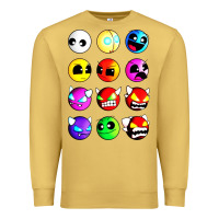 Antique Gold geometry dash difficulty  faces Premium Sweatshirt - artisFamous