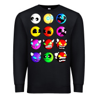 Black geometry dash difficulty  faces Premium Sweatshirt - artisFamous