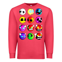 Cardinal geometry dash difficulty  faces Premium Sweatshirt - artisFamous