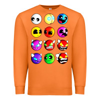 Carrot geometry dash difficulty  faces Premium Sweatshirt - artisFamous