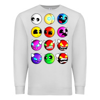 Dove Grey geometry dash difficulty  faces Premium Sweatshirt - artisFamous